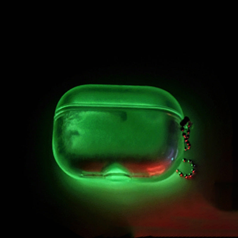 "Chubby" Solid Color Luminous Quicksand Mobile Phone Earphone Case For Apple