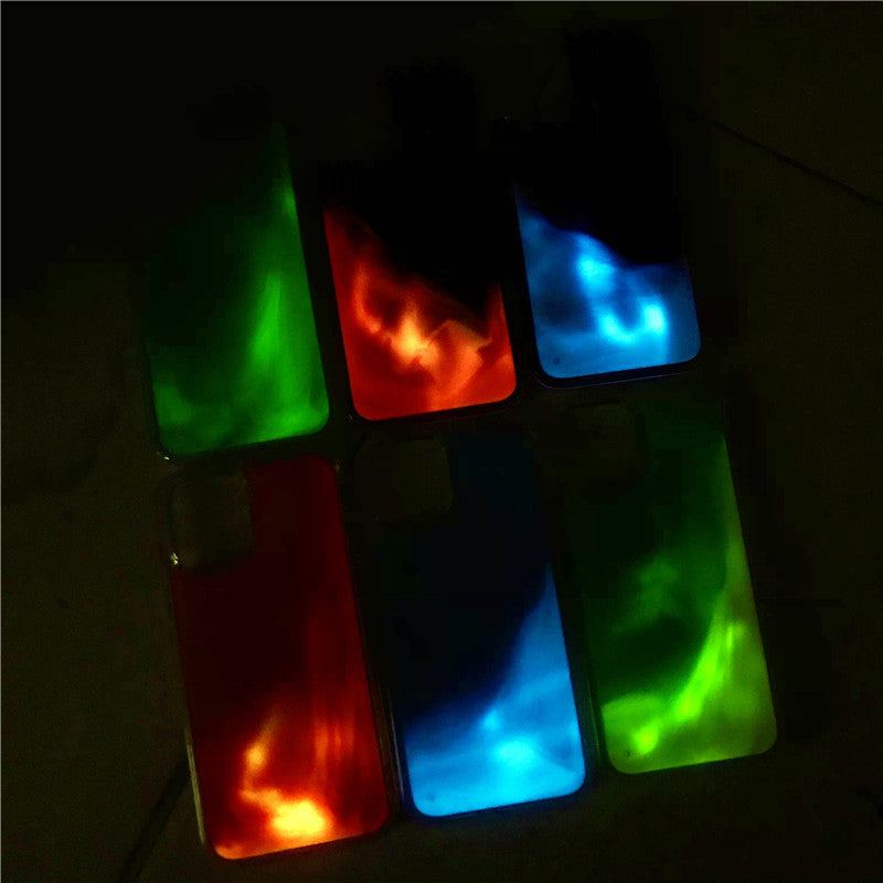 "Chubby" Solid Color Luminous Quicksand Mobile Phone Earphone Case For Apple