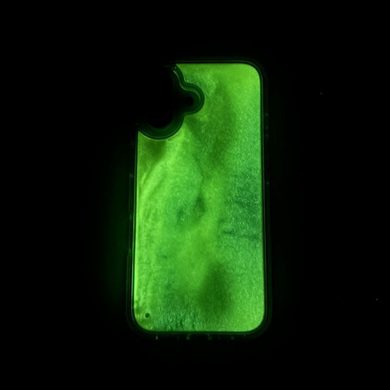 "Chubby" Solid Color Luminous Quicksand Mobile Phone Earphone Case For Apple