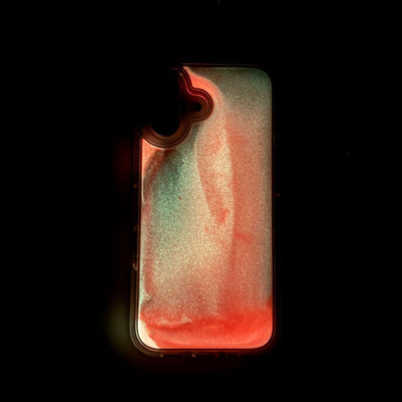 "Chubby" Solid Color Luminous Quicksand Mobile Phone Earphone Case For Apple