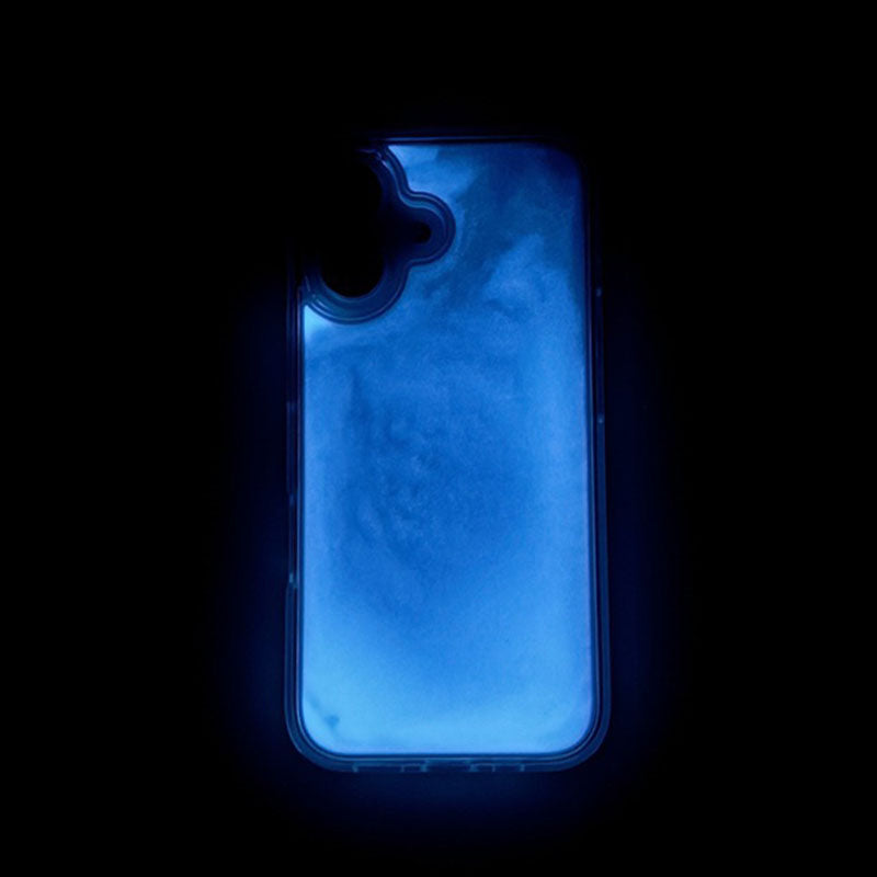 "Chubby" Solid Color Luminous Quicksand Mobile Phone Earphone Case For Apple