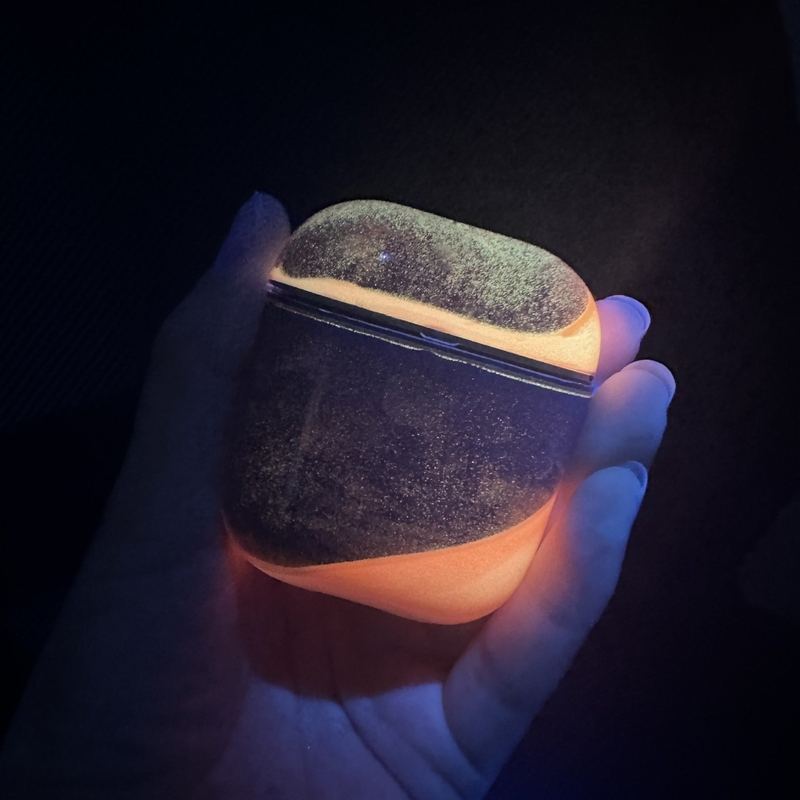 "Chubby" Solid Color Luminous Quicksand Mobile Phone Earphone Case For Apple