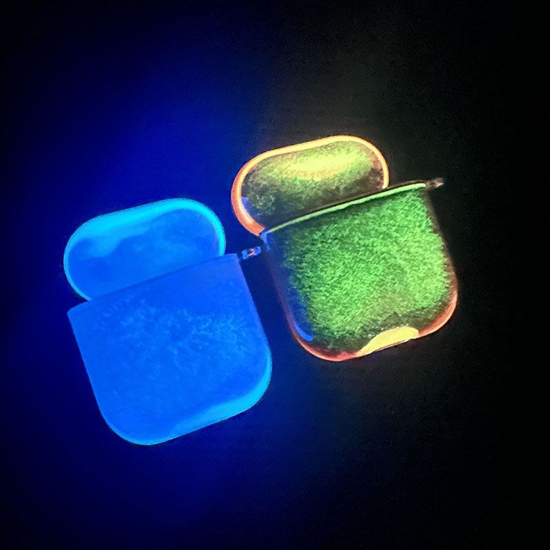 "Chubby" Solid Color Luminous Quicksand Mobile Phone Earphone Case For Apple