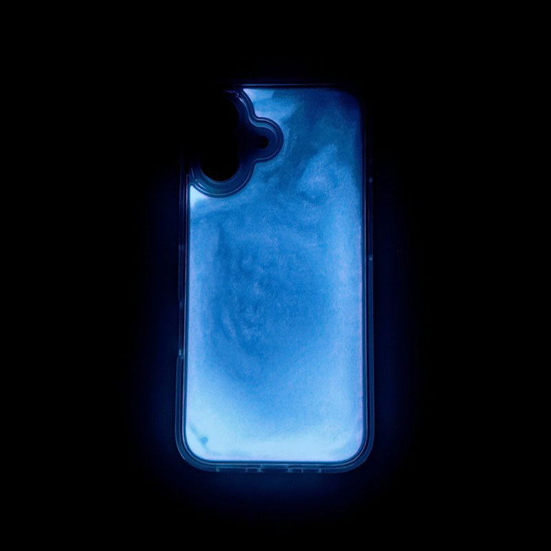 "Chubby" Solid Color Luminous Quicksand Mobile Phone Earphone Case For Apple