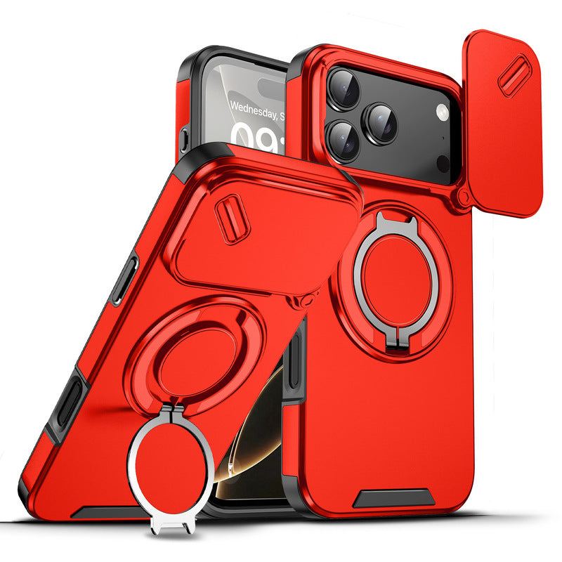 ChubbyArmor 2.0 - Military-Grade Shockproof Magnetic Case with Camera Slide & 360° Kickstand Ring