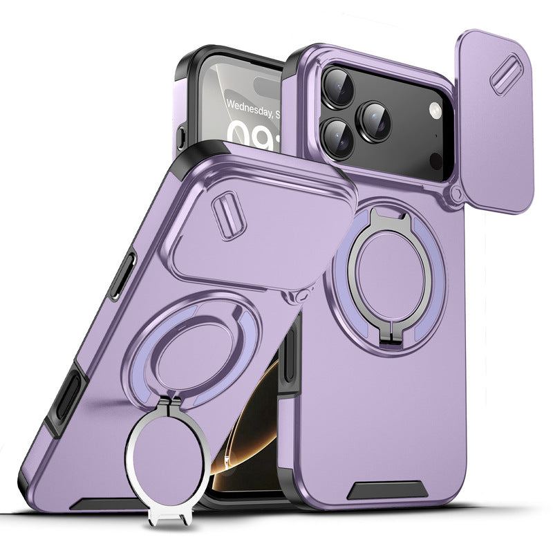 ChubbyArmor 2.0 - Military-Grade Shockproof Magnetic Case with Camera Slide & 360° Kickstand Ring