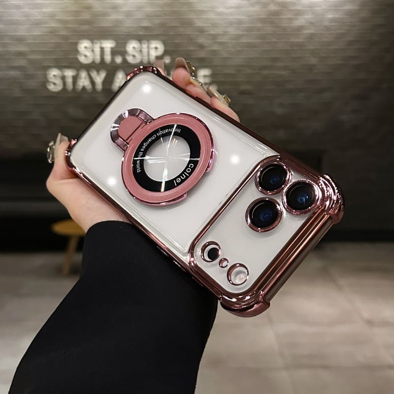 ChubbyArmor CleanSight - Translucent Magnetic iPhone Cover with Stand and Corner Cushions
