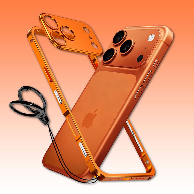 ChubbyArmor LiteGo - Ultra-Thin Metal Bumper Case With Lens Protector & GripRing Phone Stand For iPhone 17