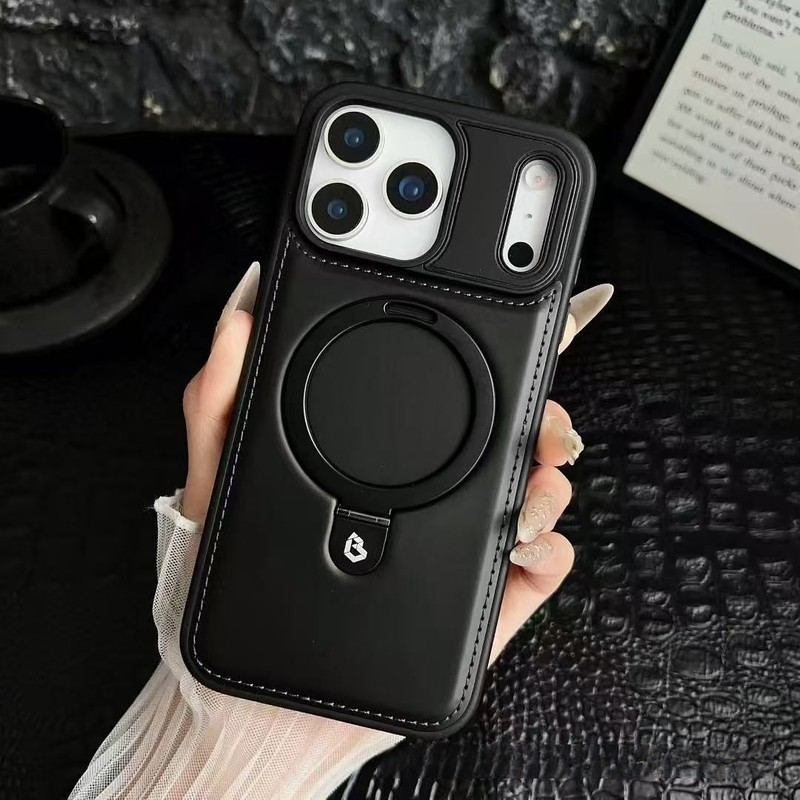 ChubbyArmor Vintage - Classic Leather Magnetic iPhone Case with Stand