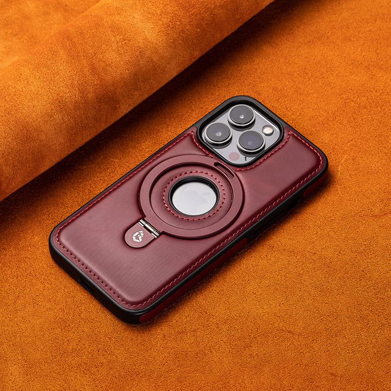 ChubbyArmor Vintage - Classic Leather Magnetic iPhone Case with Stand