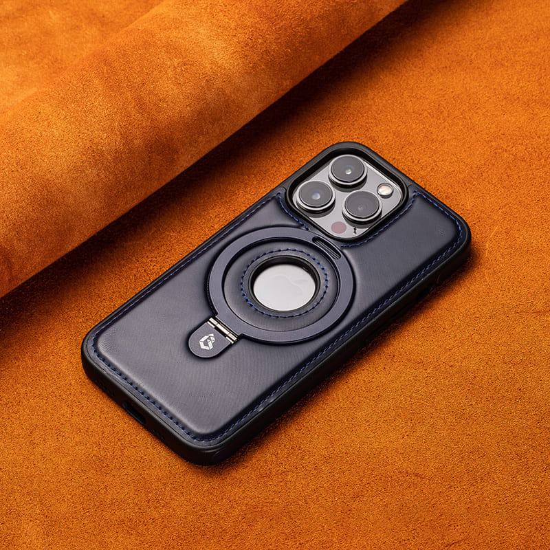 ChubbyArmor Vintage - Classic Leather Magnetic iPhone Case with Stand