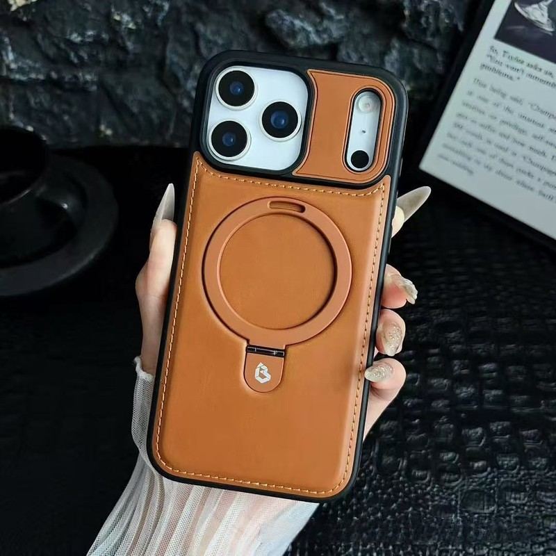 ChubbyArmor Vintage - Classic Leather Magnetic iPhone Case with Stand