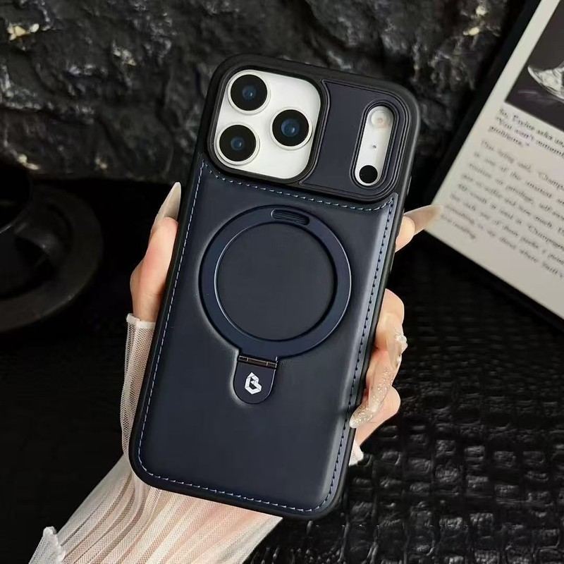 ChubbyArmor Vintage - Classic Leather Magnetic iPhone Case with Stand