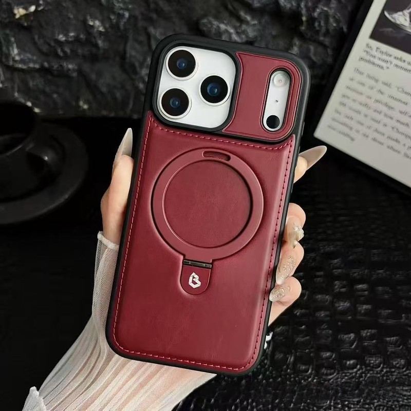 ChubbyArmor Vintage - Classic Leather Magnetic iPhone Case with Stand