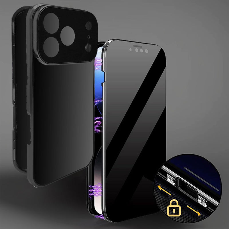 ChubbyAromr Anti-Peeping - Sided Glass Metal Transparent Case For iPhone 17