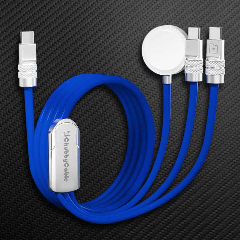 ChubbyCable Pro – 100W 3-in-1 Fast Charging Cable with Soft Silicone & Apple Watch Charger