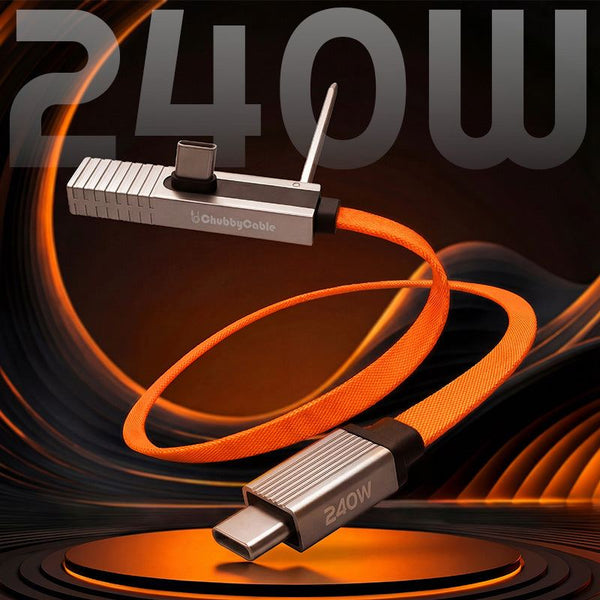 ChubbyCable StandLiteâ„?Pro - 90° 240W Fast Charge Cable with Invisible Stand & Phone Case Friendly