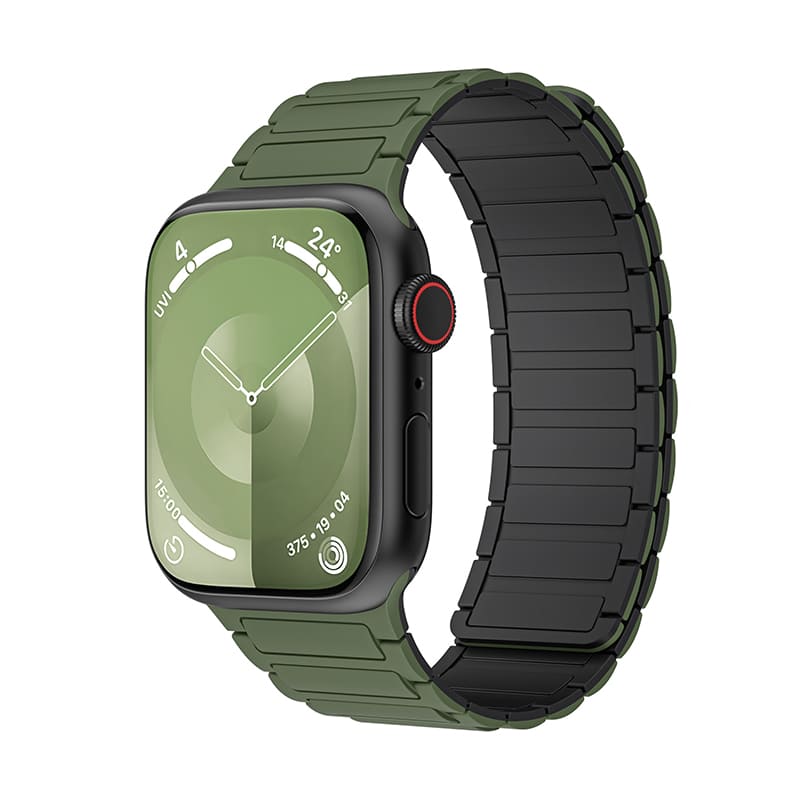 "Contrasting Colors iWatch Strap" Magnetic Silicone Loop