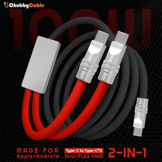 "Duo-Flex vivid" 2 IN 1 100W Charge Cable