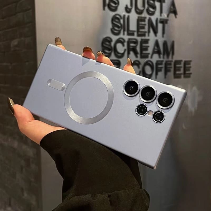 Dust-Proof Metal Finish Wireless Magnetic Case for Galaxy Half Coverage