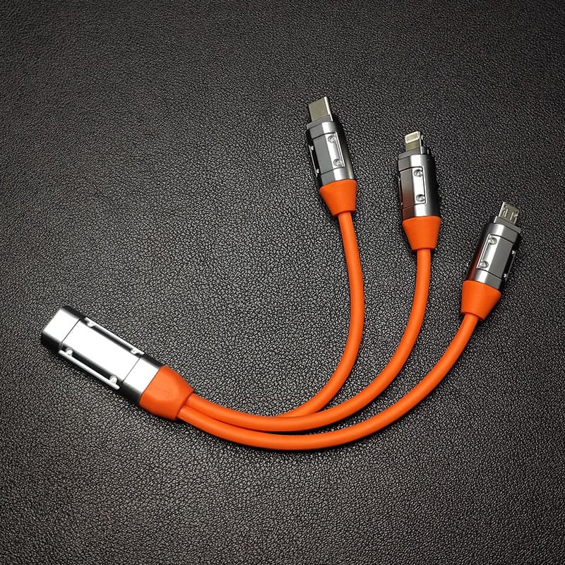 "Full-equipped Chubby" 6-in-1 240W Fast Charging Car Spring Cable
