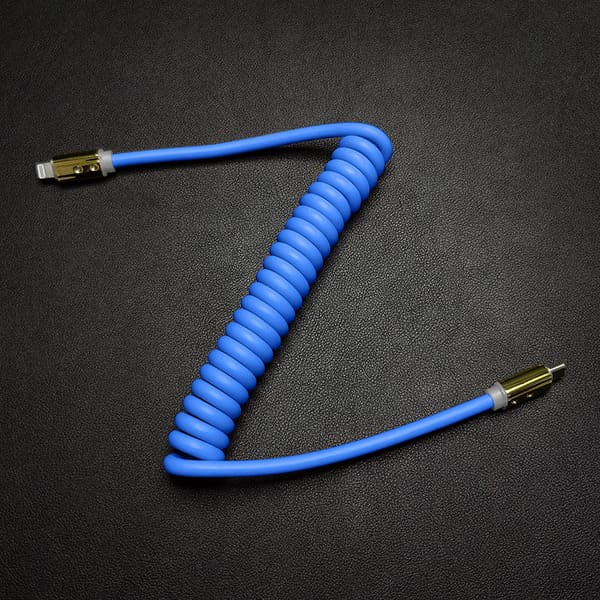 "Neon Chubby" Spring Charge Cable With Gold-plated Design