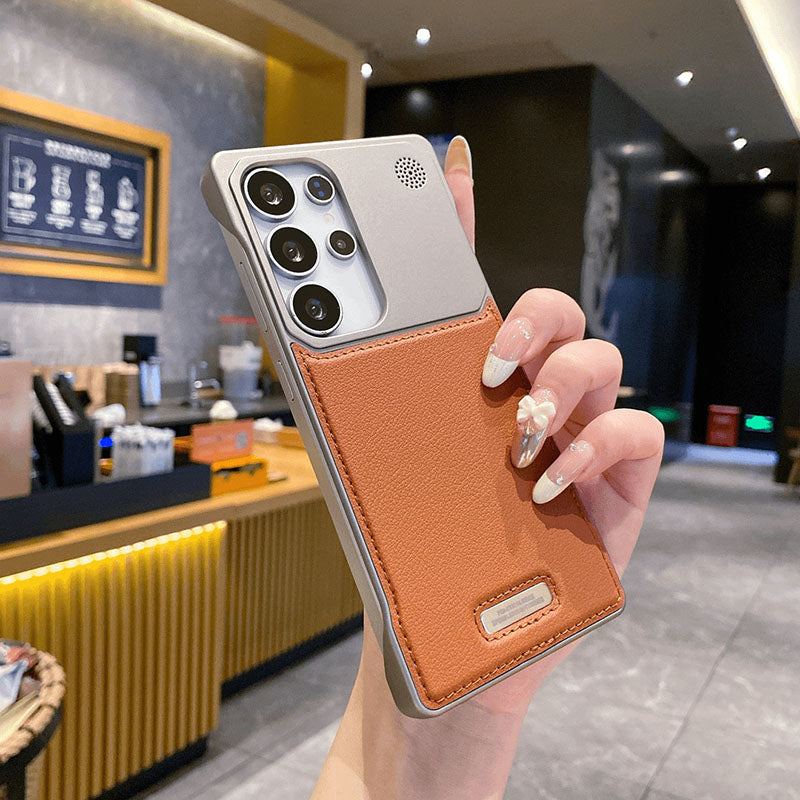 PC Imitation Leather Frameless Aromatherapy Mobile Phone Case For Samsung