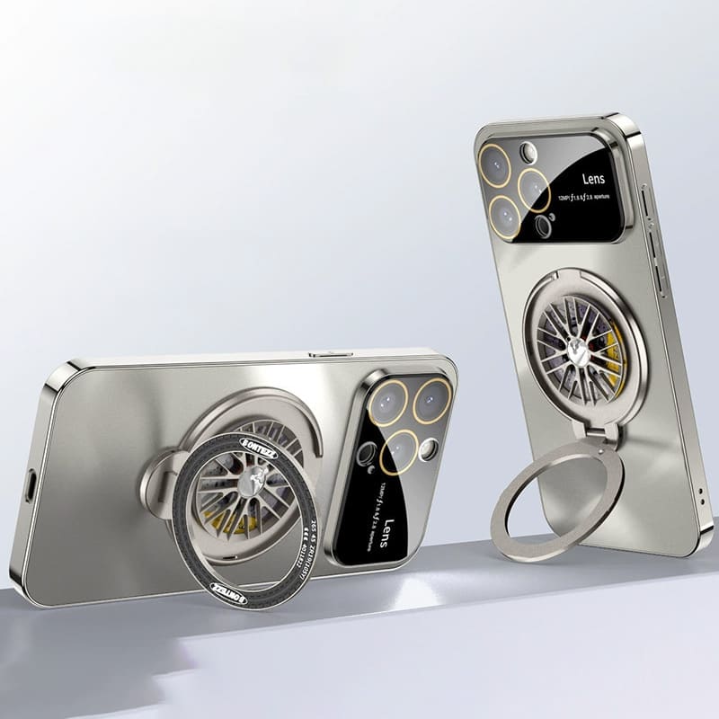 Rotating Gyro Fold Bracket Magnetic Phone Case for iPhone