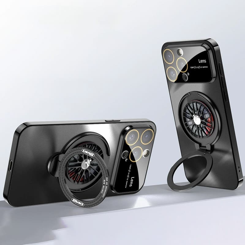 Rotating Gyro Fold Bracket Magnetic Phone Case for iPhone
