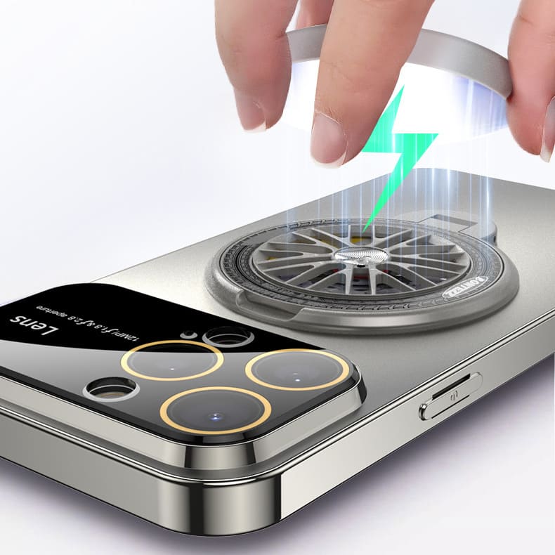 Rotating Gyro Fold Bracket Magnetic Phone Case for iPhone