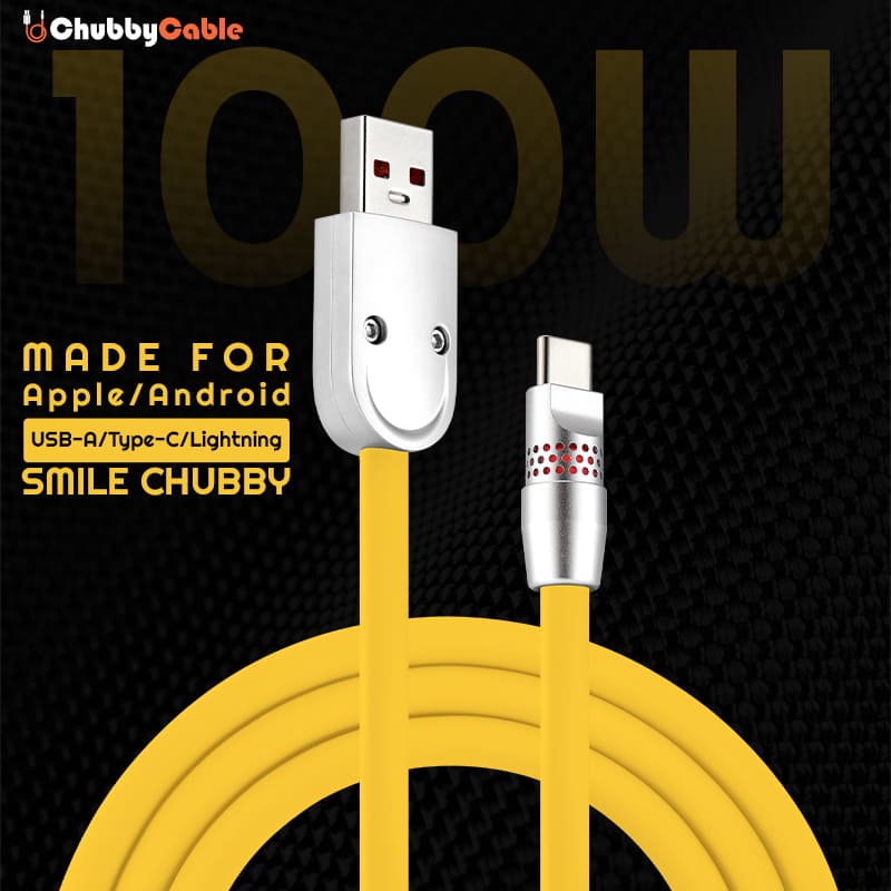 "Smile Chubby" 100W Fast Charge Cable With RGB Glow
