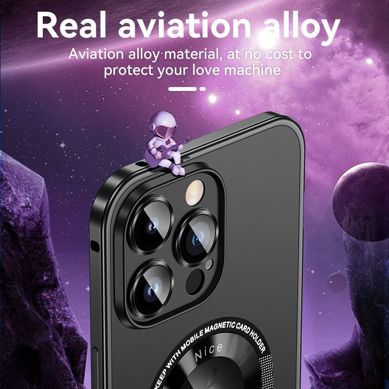 Spring Buckle Metal Frame Magnetic Frosted Protective Case Designed For iPhone